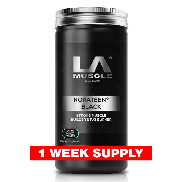 LA Muscle Norateen Black strong muscle builder and fat burner, 42 tablets, 1 week supply