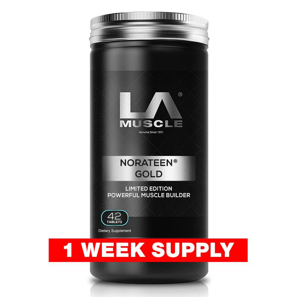 LA Muscle Norateen Gold limited edition powerful muscle builder trial size 1 week supply.