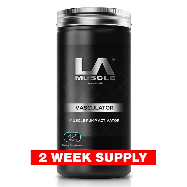 LA Muscle Vasculator muscle pump activator trial size 2 week supply.
