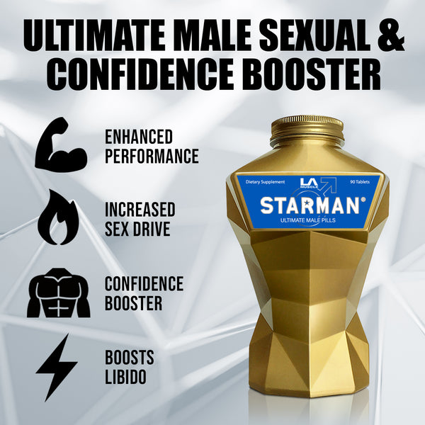 LA Muscle Starman Ultimate Male Pills. Ultimate male sexual and confidence booster. Enhanced performance, increased sex drive, confidence booster, boosts libido.